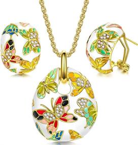 img 4 attached to 💎 QIANSE Jewelry Set: Spring of Versailles Collection - Necklace and Earrings Gift Set for Women, with Jewelry Box - Perfect Christmas, Birthday, or Anniversary Gifts for Her: Mom, Wife, Sister, Best Friend