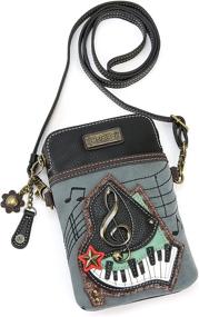 img 3 attached to Chala Group Indigo Convertible Strap Piano Cellphone Crossbody Handbag - 5x7.5x1 Inch (Includes Metal Clef Key-fob)