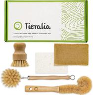 🌿 tieralia 5-piece eco-friendly bamboo kitchen brush and sponge set - 100% sustainable logo