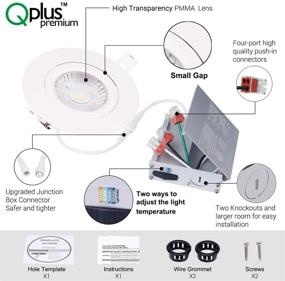 img 1 attached to 💡 QPLUS 4-Inch LED Pot Lights with Gimbal Recessed Design