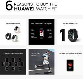 img 3 attached to 💪 HUAWEI Watch FIT: A Bluetooth SmartWatch with a Vibrant AMOLED Display, Long Battery Life, and Ultimate Fitness Tracking Capabilities, Ideal for Android Users