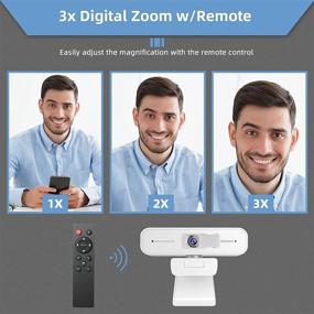 img 2 attached to 🔍 Enhanced Zoom Experience: NexiGo N940P 2K Zoomable Webcam with Remote and Software Controls, Sony Starvis Sensor, 1080P @ 60FPS, 3X Zoom, Dual Stereo Microphone, for Zoom/Skype/Teams/Webex (White)