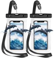 📱 2 pack ipx8 universal waterproof phone case for outdoor water sports - iphone 12 pro max/11/xs max/xr/x galaxy s21 s20 - up to 7.0 inches - includes lanyard logo