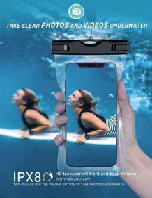 img 3 attached to 📱 2 Pack IPX8 Universal Waterproof Phone Case for Outdoor Water Sports - iPhone 12 Pro Max/11/XS Max/XR/X Galaxy S21 S20 - Up to 7.0 inches - Includes Lanyard