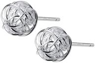 💍 iminijewelry 925 sterling silver love knot ball stud earrings – elegant hollow out round piercings for women & girls (6mm) logo