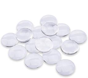 img 4 attached to 🔍 20PCS Efivs Arts Transparent Glass Cabochons, 1.57-Inch Clear Glass Dome Tiles, Non-Calibrated Round Half-Round Flat Clear Cabochons for DIY Crafts, Photo Pendant Making, Back-to-School Gift Decor