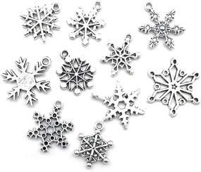img 1 attached to 🎄 iloveDIYbeads 80pcs Craft Supplies: Antique Silver Christmas Snowflake Charms & Pendants for Jewelry Making, Crafting & DIY Accessories (M184)
