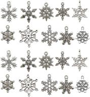 🎄 ilovediybeads 80pcs craft supplies: antique silver christmas snowflake charms & pendants for jewelry making, crafting & diy accessories (m184) logo