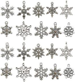 img 4 attached to 🎄 iloveDIYbeads 80pcs Craft Supplies: Antique Silver Christmas Snowflake Charms & Pendants for Jewelry Making, Crafting & DIY Accessories (M184)