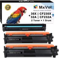 🖨️ mxvol compatible toner and drum cartridge set for hp 30x cf230x 30a toner 2-pack &amp; 32a cf232a drum 1-pack - compatible with laserjet pro m203dw m203dn mfp m227fdw m227fdn printer (3-pack) logo