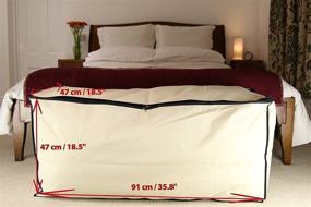 img 3 attached to 🛌 Neusu Beige Extra Large Comforter Storage Bag with Strong Handles - 200 Liter XL, 35.8"x18.5"x18.5