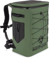 🎒 earth pak insulated backpack cooler - keeps 35 cans cold for 72 hours! ideal lunch/drink bag for camping, hiking, fishing, kayaking, sports, beach - waterproof & heavy duty construction логотип