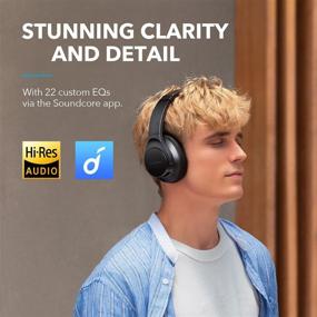 img 3 attached to 🎧 Anker Soundcore Life Q20+ Active Noise Cancelling Headphones, 40-Hour Playtime, Hi-Res Audio, Soundcore App, Dual Device Connectivity, Memory Foam Ear Cups, Bluetooth Headphones for Travel, Home Office