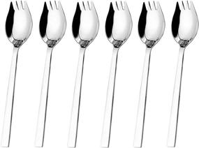 img 4 attached to 🍴 Hiware Sporks 6-pack: Versatile 18/10 Stainless Steel Sporks for Everyday Household Use, Ice Cream Spoon, Salad Forks, Fruit Appetizer Dessert
