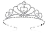 чистая элегантность: coralin rhinestone crystal tiara для свадеб, выпускных вечеров, дней рождения и конкурсов красоты (дизайн сердца) логотип