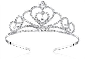 img 4 attached to Pure Elegance: Lovelyshop Rhinestone Crystal Tiara for Weddings, Proms, Birthdays and Pageants (Heart Design)