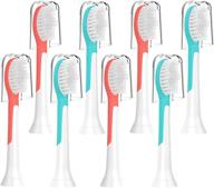 replacement brush heads for kids over 7 years old - compatible with philips sonicare kids electric toothbrush hx6042/94, hx6340, hx6034, hx6321, hx6330, hx6331, hx6320 - pack of 8 logo