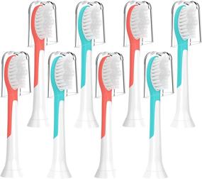 img 4 attached to Replacement Brush Heads for Kids Over 7 Years Old - Compatible with Philips Sonicare Kids Electric Toothbrush HX6042/94, HX6340, HX6034, HX6321, HX6330, HX6331, HX6320 - Pack of 8