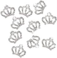 👑 rosenice 10pcs crystal crown rhinestone embellishments for craft decoration - silver tone logo