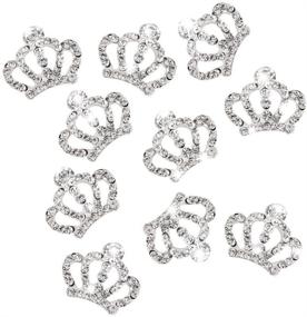 img 4 attached to 👑 ROSENICE 10pcs Crystal Crown Rhinestone Embellishments for Craft Decoration - Silver Tone