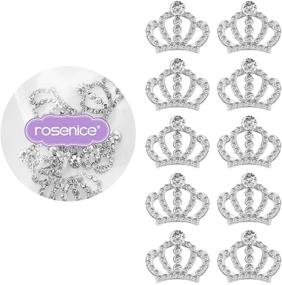 img 1 attached to 👑 ROSENICE 10pcs Crystal Crown Rhinestone Embellishments for Craft Decoration - Silver Tone