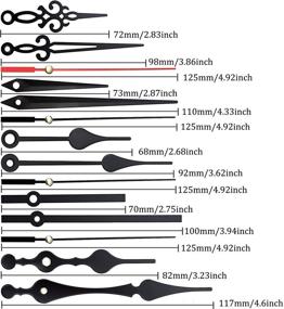 img 3 attached to ⏰ High Torque Clock Movement Mechanism with Long Shaft - DIY Clock Repair Parts Replacement Includes 5 Different Pairs of Hands (Black)