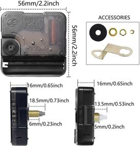 img 2 attached to ⏰ High Torque Clock Movement Mechanism with Long Shaft - DIY Clock Repair Parts Replacement Includes 5 Different Pairs of Hands (Black)