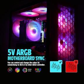 img 1 attached to 🌀 Vetroo 3 Pack 120mm ARGB & PWM Case Fans: High Airflow Addressable RGB Motherboard Sync for Effective PC Cooling