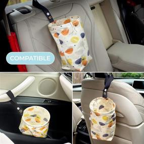 img 1 attached to 🐻 Compact and Adorable Humble Bear Car Trash Can - Foldable and Portable Auto Trash Bag for Backseat, Frontseat, Floor, Headrest, Console - Waterproof Garbage Can for Car - Cream Color