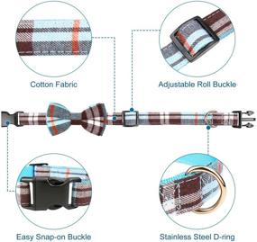 img 3 attached to Dynmeow Plaid Pattern Cat and Dog Collars with Bowtie - Adjustable and Comfortable Gifts for Dogs and Cats, Suitable for Boys and Girls