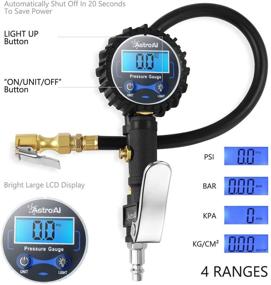 img 2 attached to 🚀 Digital Tire Inflator AstroAI: насос с давлением 250 PSI, комплект аксессуаров для мощного компрессора с резиновым шлангом и быстрым соединительным устройством - разрешение дисплея 0.1