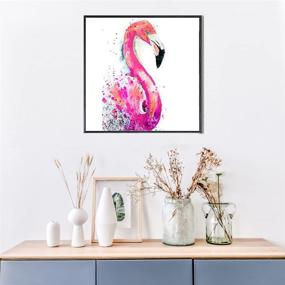 img 2 attached to 🔥 Enhance Home Décor with MXJSUA 5D Diamond Painting Kit – Watercolour Pink Flamingo Design for DIY Crystal Rhinestone Craft, 12x16inch