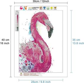 img 3 attached to 🔥 Enhance Home Décor with MXJSUA 5D Diamond Painting Kit – Watercolour Pink Flamingo Design for DIY Crystal Rhinestone Craft, 12x16inch