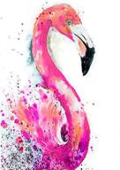 🔥 enhance home décor with mxjsua 5d diamond painting kit – watercolour pink flamingo design for diy crystal rhinestone craft, 12x16inch logo