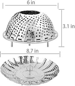 img 3 attached to Пароварка Kmeivol для овощей из нержавеющей стали с регулируемым размером