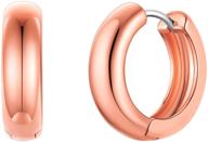 👂 u7 women's hoop earrings - surgical stainless steel/18k gold plated huggies, sparkling cz hoops, magnetic earrings, clip on hoop set logo