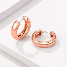 img 3 attached to 👂 U7 Women's Hoop Earrings - Surgical Stainless Steel/18K Gold Plated Huggies, Sparkling CZ Hoops, Magnetic Earrings, Clip On Hoop Set