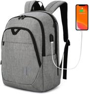 🎒 bagsmart backpack for men college backpack 15.6’’ laptop travel back pack with usb charging port computer bag work business college high school practical gift grey: the ultimate carryall solution logo