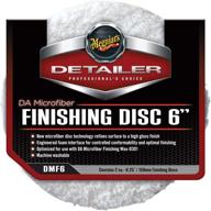 🟨 meguiar's dmf6 da 6-inch microfiber finishing discs, pack of 2, white logo