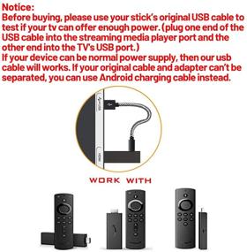 img 2 attached to 🔌Улучшите свой Fire TV Stick с помощью USB-кабеля питания, совместимого с Chromecast и Roku Stick - 2 штуки по 8 дюймов (1 прямой и 1 под углом)