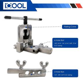 img 2 attached to 🔧 ICOOL Flaring and Swaging Tool Kit for Brake Line, HVAC, Water, Gas, Pipe, Brass, Magnesium, and Soft Steel Lines, with Ratchet Wrench and Tubing Cutter for Copper