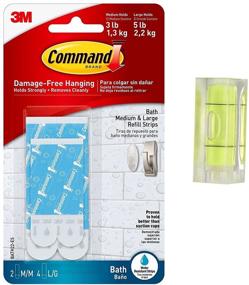 img 4 attached to 🛀 Command Bath Water Resistant Refill Strips: 2-Medium and 4-Large Strips (BATH22-ES) with Bubble Level Measuring Tool - Effortless Replacement for Secure Bathroom Wall Mounts