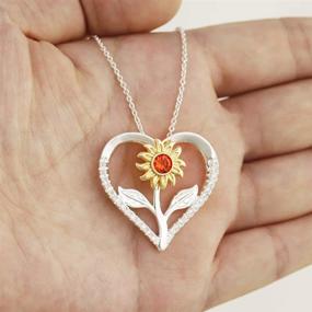 img 2 attached to 🌻 Apeso Sunflower Necklace: A Radiant Valentine's Gift for Girls' Jewelry Collection