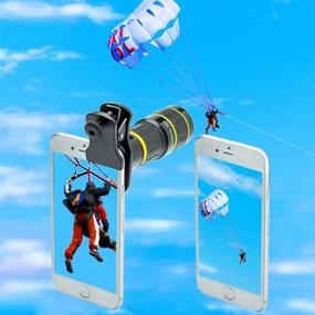 img 2 attached to Godefa Cell Phone Camera Lens 6-in-1 Kit: 18x Telephoto Zoom, Wide Angle, Macro, Fisheye, Kaleidoscope, CPL - Compatible with iPhone X, Samsung, and More! Includes Tripod and Shutter Remote