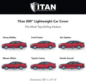 img 2 attached to Titan Lightweight Car Cover (200 Inches) - Waterproof, Driver 🚗 Side Zippered Door, Compatible with Camry, Mustang, Accord and More - Fuchsia