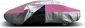 img 3 attached to Titan Lightweight Car Cover (200 Inches) - Waterproof, Driver 🚗 Side Zippered Door, Compatible with Camry, Mustang, Accord and More - Fuchsia