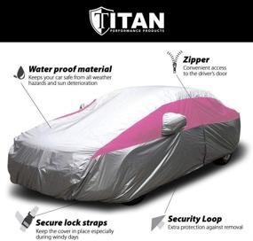 img 1 attached to Titan Lightweight Car Cover (200 Inches) - Waterproof, Driver 🚗 Side Zippered Door, Compatible with Camry, Mustang, Accord and More - Fuchsia