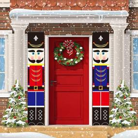 img 4 attached to TruBetter Nutcracker Christmas Decorations - Outdoor Xmas Decor - Soldier Model Nutcracker Banners for Front Door Porch Garden Indoor Exterior Kids Party (Black & Red)