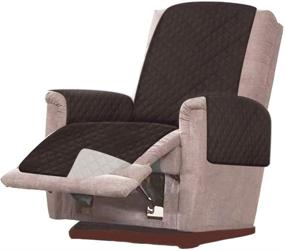 img 4 attached to 🪑 RHF Reversible Oversized Recliner Cover in Chocolate/Beige - Slipcover for Recliner Chair, Pet-friendly, Machine Washable
