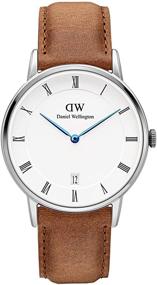 img 4 attached to 🕰️ Часы Dapper Durham Silver 34 мм от Daniel Wellington: Универсальное кожаное изделие для мужчин и женщин